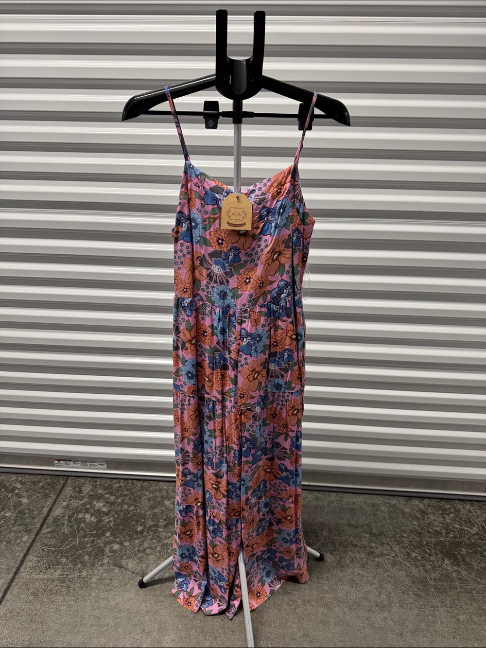 Kori Pink and Blue Floral Smocked Sundress